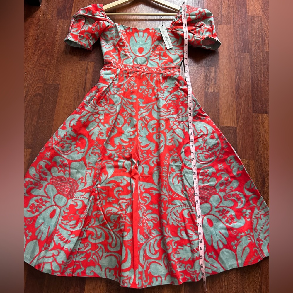 NWT Alice+Olivia Fredia Puff Sleeve Midi Dress 0 - Picture 11 of 17